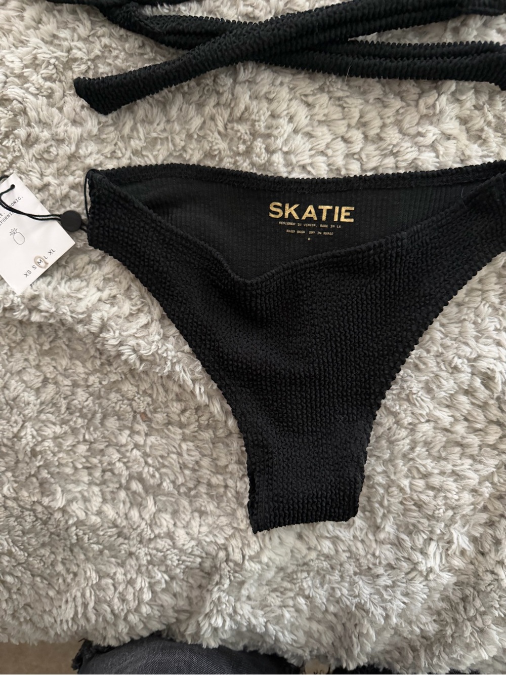 NWT Skatie Black Ribbed Bikini Set - Picture 3 of 4